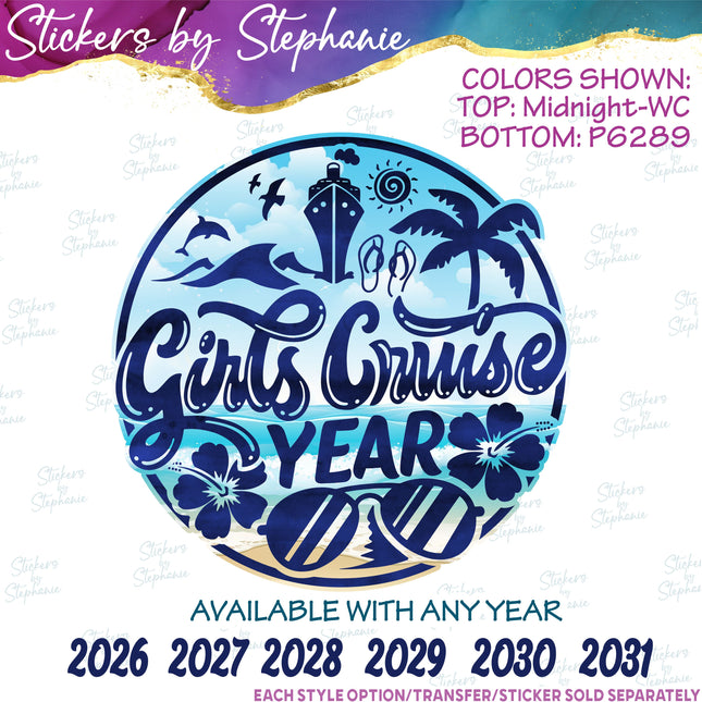 (s04Y-004) Girls Cruise Iron-On Transfer