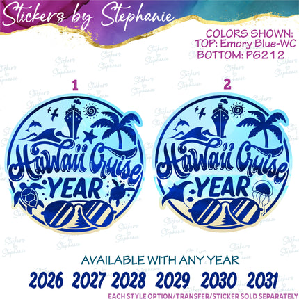 (s04Y-005) Hawaii Cruise Iron-On Transfer or Sticker