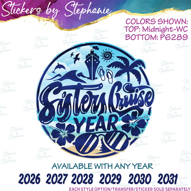 (s04Y-006) Sisters Cruise Iron-On Transfer