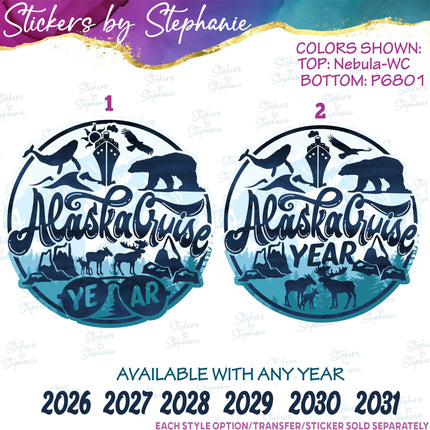 (s04Y-007) Alaska Cruise Iron-On Transfer or Sticker