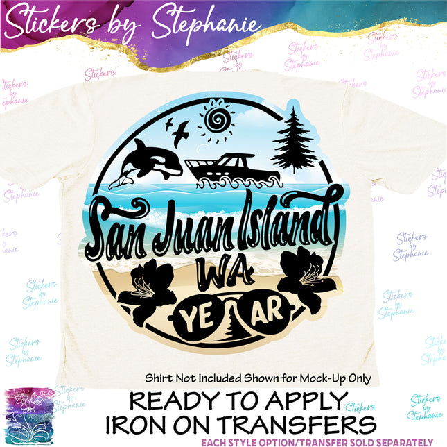 (s04Y-008) San Juan Island WA Iron-On Transfer