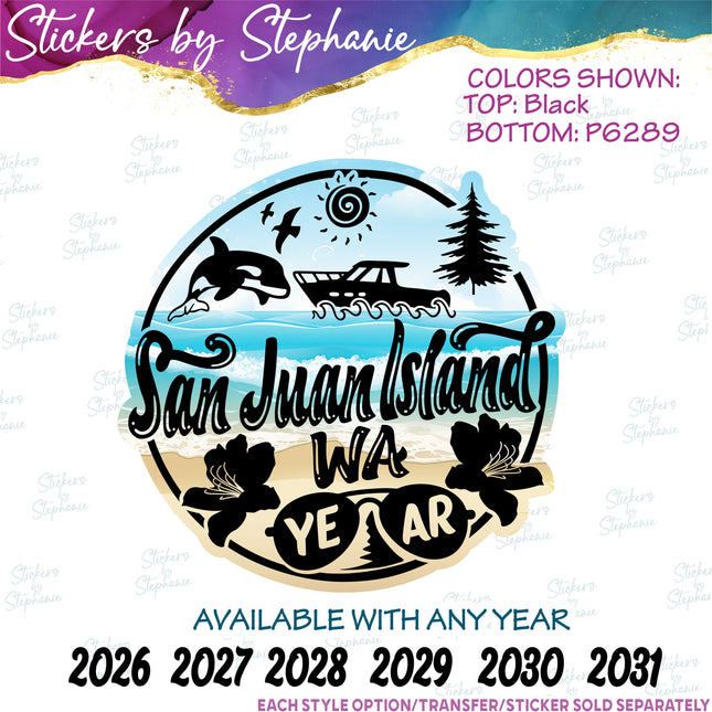 (s04Y-008) San Juan Island WA Iron-On Transfer