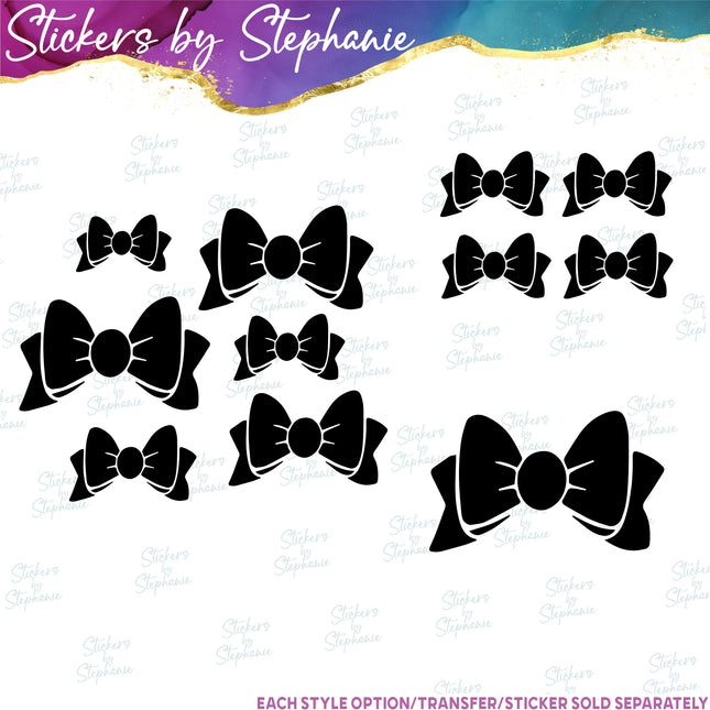 (s01-109) Bow, Hair, Cheer Iron-On Transfer