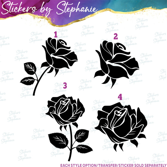(s01-011) Rose Flower Iron-On Transfer