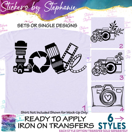 (s01-110) Camera, Photography Love Iron-On Transfer