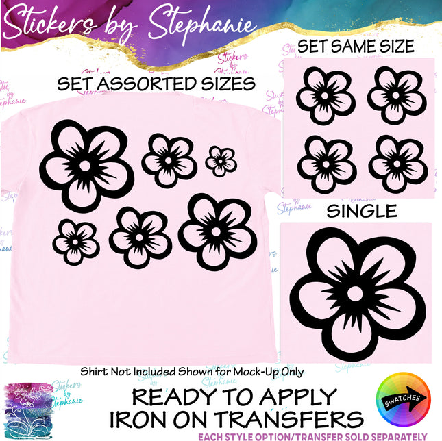 (s01-113) Cherry Blossom, Sakura Flower Iron-On Transfer