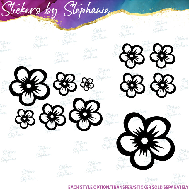 (s01-113) Cherry Blossom, Sakura Flower Iron-On Transfer