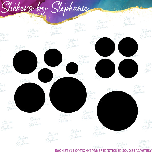 (s01-114) Circle, Polka Dot, Bubbles Iron-On Transfer