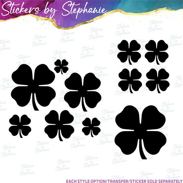 (s01-115) 4-Leaf Clover, Shamrock Iron-On Transfer