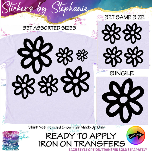 (s01-118) Daisy Flower Iron-On Transfer