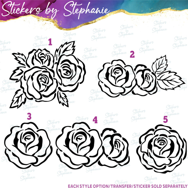 (s01-012) Rose Roses Flowers Iron-On Transfer