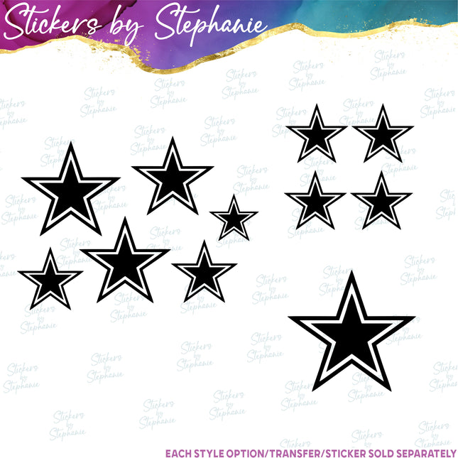 (s01-120) Double Star Iron-On Transfer