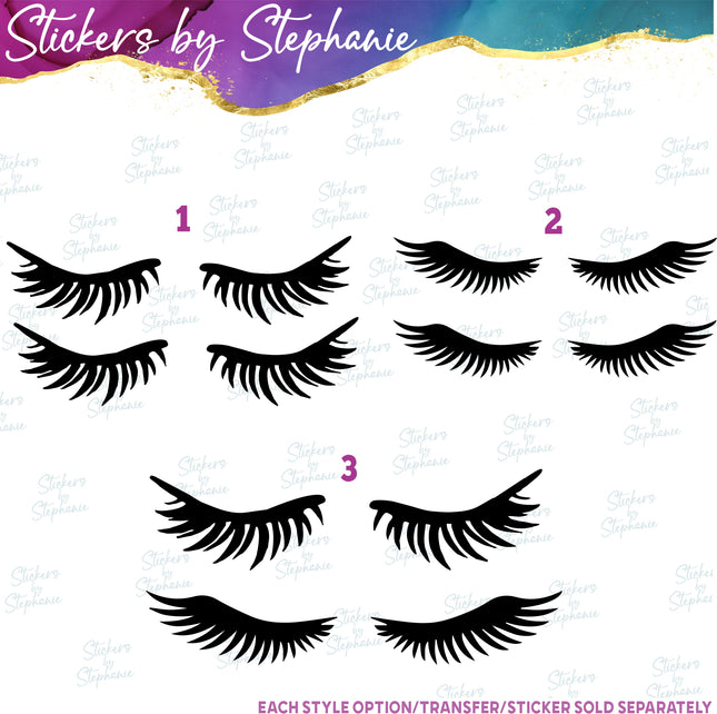(s01-123) Eye Lashes, Eyelashes Iron-On Transfer