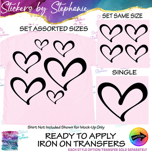 (s01-124) Heart Silhouette Iron-On Transfer