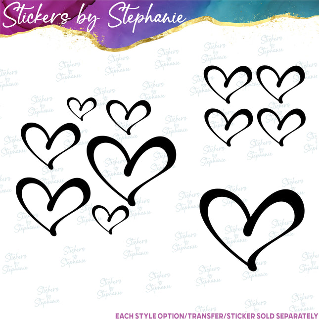 (s01-124) Heart Silhouette Iron-On Transfer