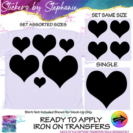 (s01-125) Heart Silhouette Iron-On Transfer