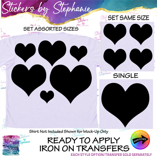(s01-125) Heart Silhouette Iron-On Transfer