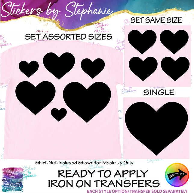 (s01-126) Heart Silhouette Iron-On Transfer