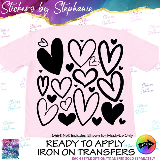(s01-127) Heart Pattern Iron-On Transfer