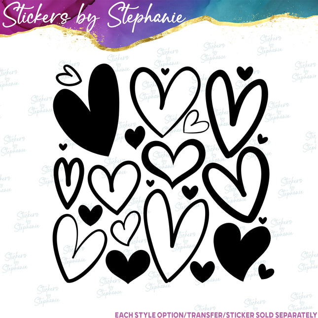(s01-127) Heart Pattern Iron-On Transfer