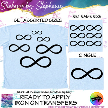 (s01-128) Infinity Sign Symbol Iron-On Transfer