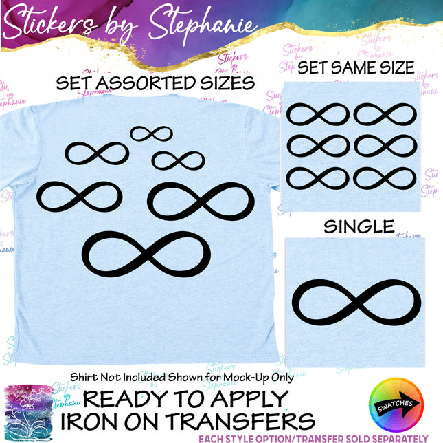 (s01-128) Infinity Sign Symbol Iron-On Transfer