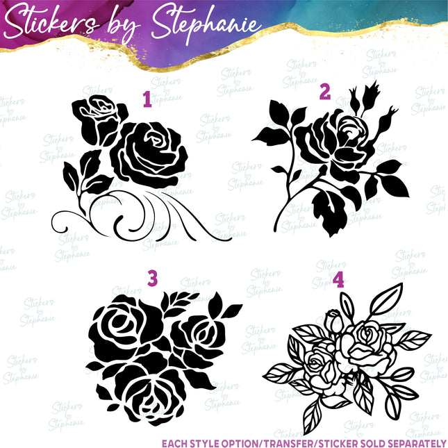 (s01-013) Roses Flowers  Iron-On Transfer