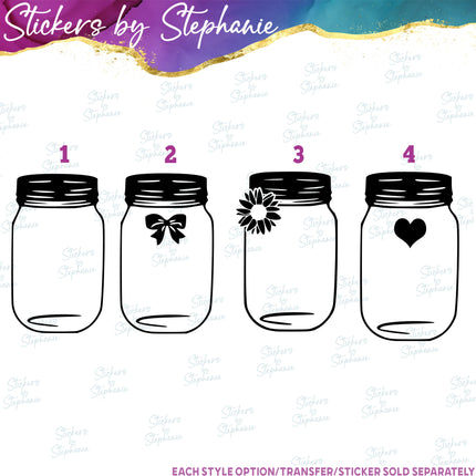 (s01-134) Mason Jar Monogram Frame Iron-On Transfer