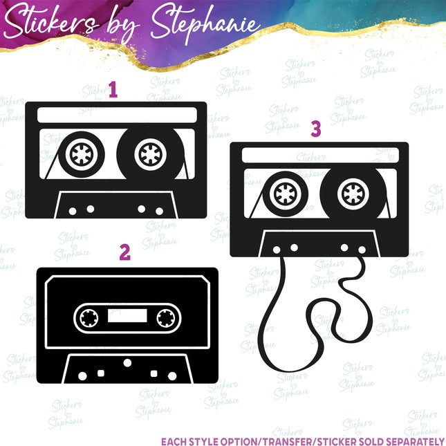 (s01-138) Music Cassette Tape Iron-On Transfer