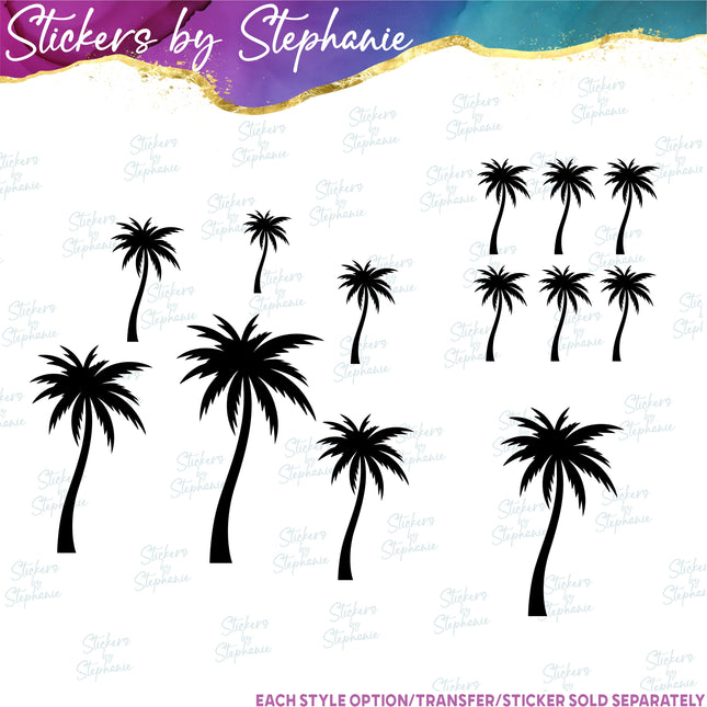(s01-143) Palm Tree Silhouette Iron-On Transfer
