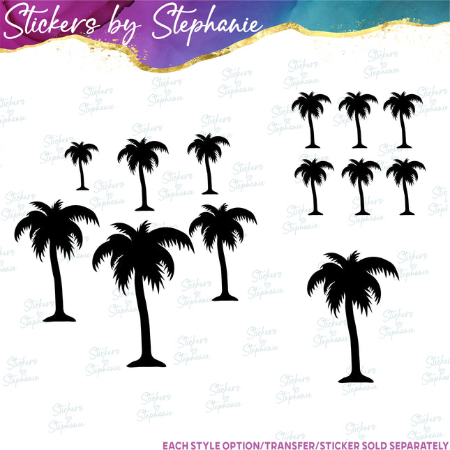 (s01-144) Palm Tree Silhouette Iron-On Transfer