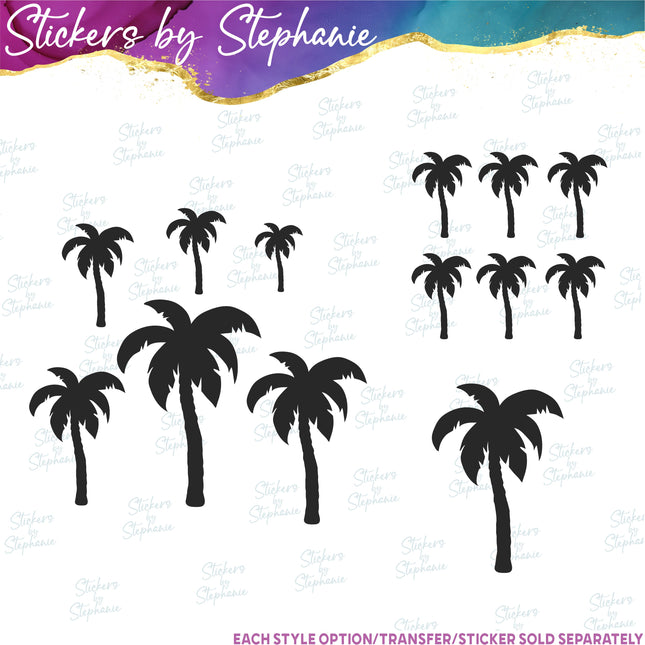 (s01-147) Palm Tree Silhouette Iron-On Transfer