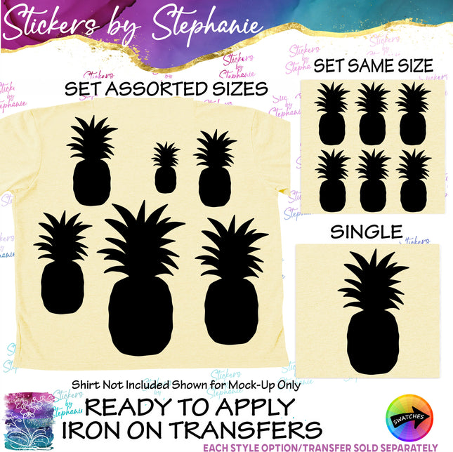 (s01-151) Pineapple Silhouette Iron-On Transfer