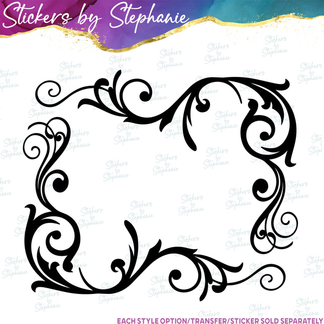 (s01-154) Scroll Frame Border Iron-On Transfer
