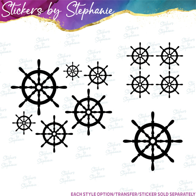 (s01-156) Ship Wheel Iron-On Transfer