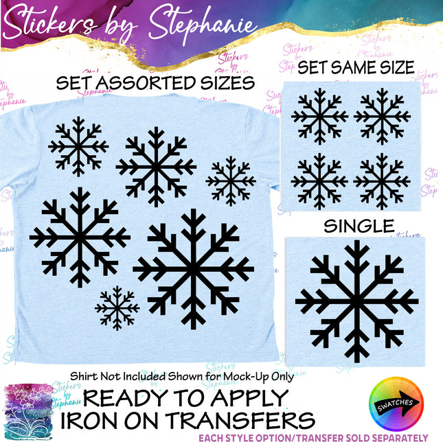 (s01-157) Snow, Snowflakes Iron-On Transfer