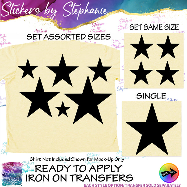 (s01-158) Star Silhouette Iron-On Transfer