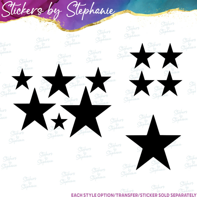 (s01-158) Star Silhouette Iron-On Transfer