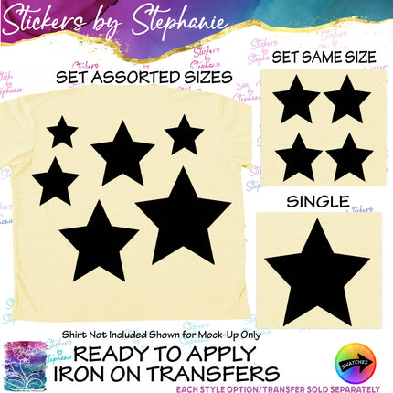 (s01-159) Star Silhouette Iron-On Transfer
