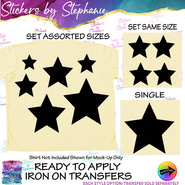 (s01-159) Star Silhouette Iron-On Transfer