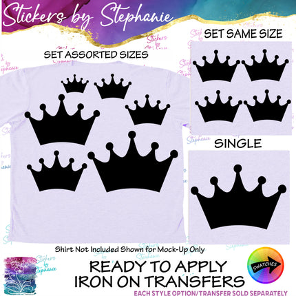 (s01-160) Crown Tiara Iron-On Transfer