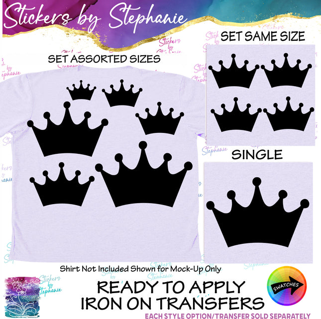 (s01-160) Crown Tiara Iron-On Transfer