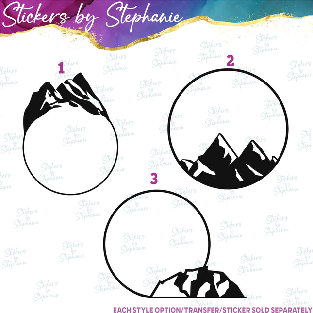 (s01-161) Mountains Monogram Frame Iron-On Transfer