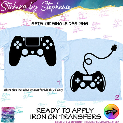 (s01-162) Video Game Controller, Gaming Iron-On Transfer