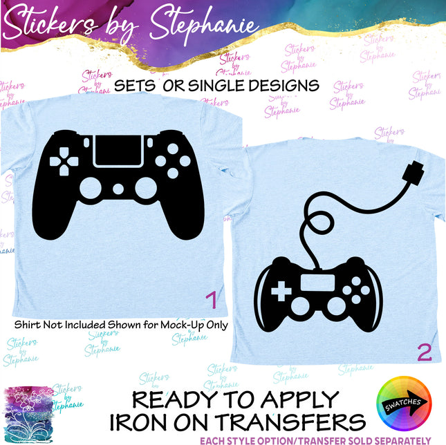 (s01-162) Video Game Controller, Gaming Iron-On Transfer