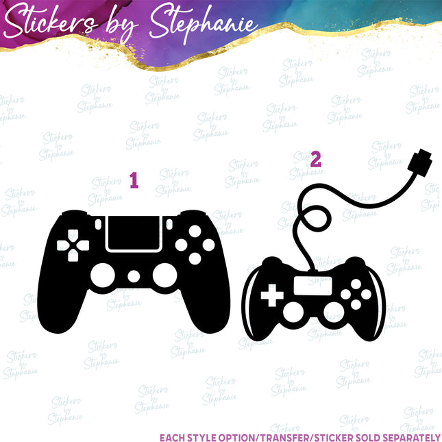 (s01-162) Video Game Controller, Gaming Iron-On Transfer