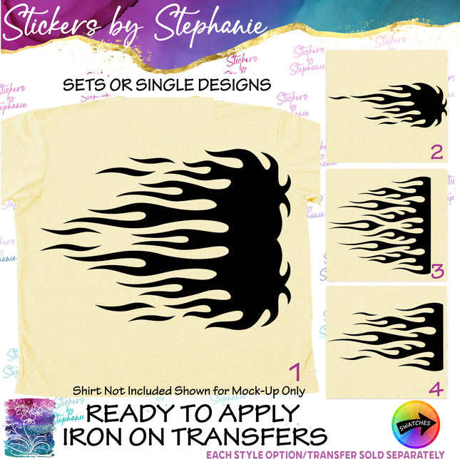 (s01-165) Flames, Fire Iron-On Transfer