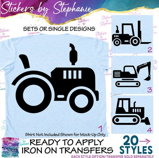 (s01-166) Tracor, Construction Vehicles  Iron-On Transfer