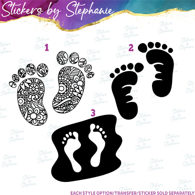(s01-167) Baby Footprints, Sand Iron-On Transfer