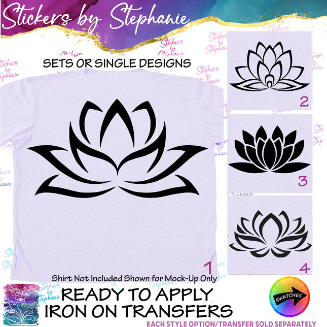 (s01-169) Lotus Flower Iron-On Transfer